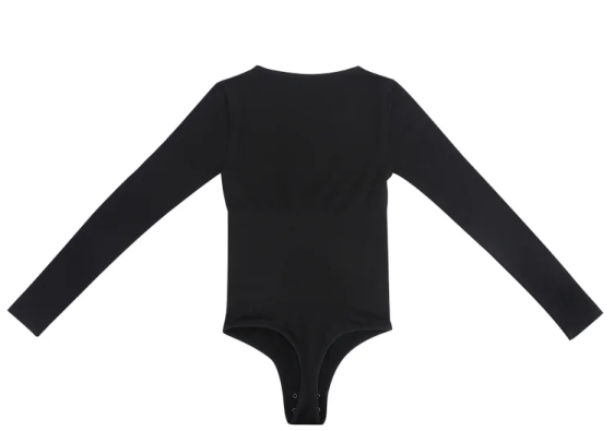 Wholesale Black Seamless Long Sleeve One-piece Bodysuit Corset Shapewear Bodysuit